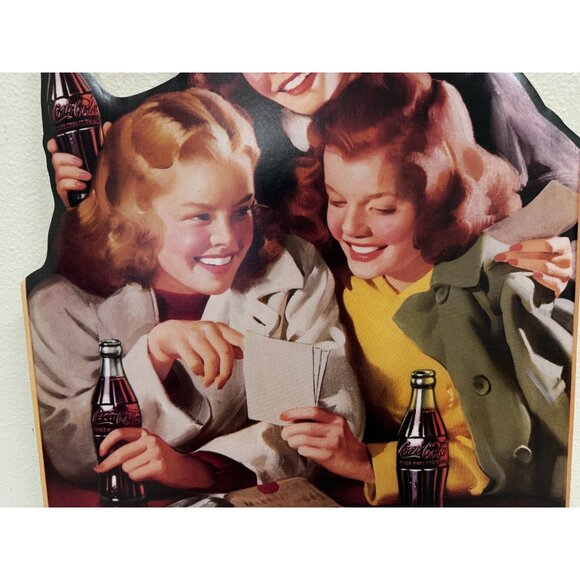 VINTAGE COCA COLA  FRIENDLY PAUSE CARDBOARD CUTOUTS 29x18” - Picture 3 of 10